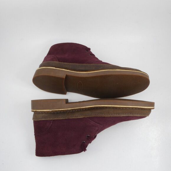 Clarks Men US 8 M Bushacre Rand Chukka Suede Leather Boots Burgundy main image 10